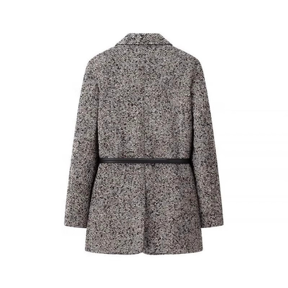 ZARA Grey Belted Blazer Slimming Waist Cinch Versatile